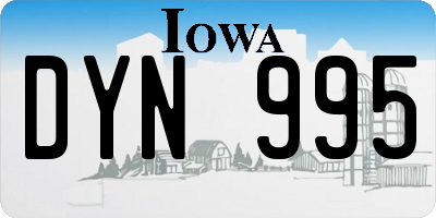 IA license plate DYN995