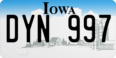 IA license plate DYN997