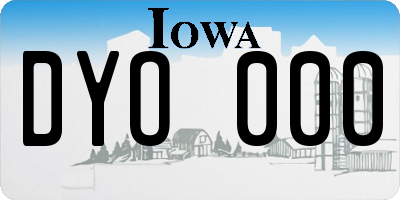 IA license plate DYO000