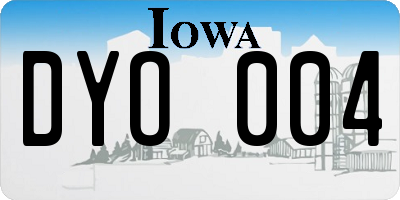 IA license plate DYO004
