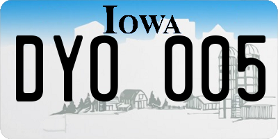 IA license plate DYO005