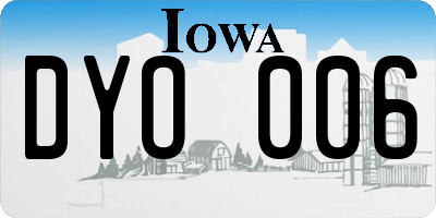 IA license plate DYO006