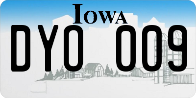 IA license plate DYO009