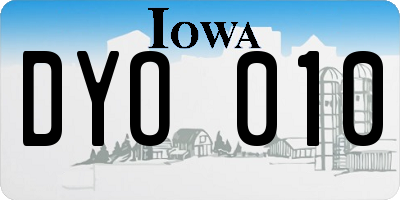 IA license plate DYO010