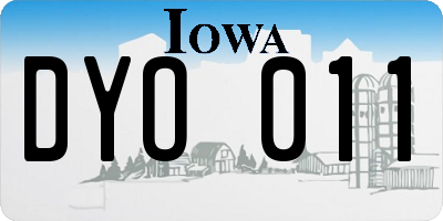 IA license plate DYO011