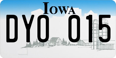 IA license plate DYO015