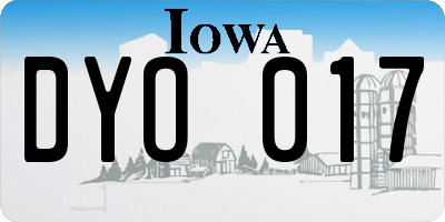 IA license plate DYO017