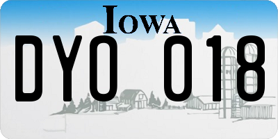 IA license plate DYO018