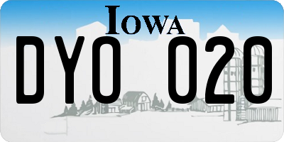 IA license plate DYO020