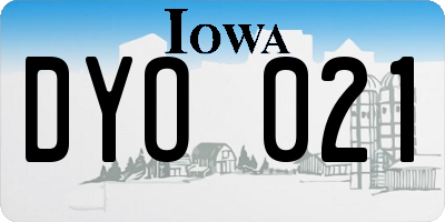 IA license plate DYO021