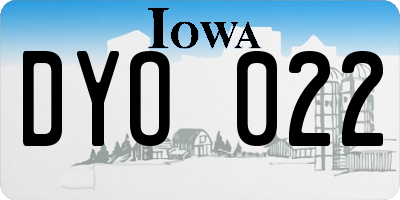 IA license plate DYO022