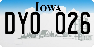 IA license plate DYO026