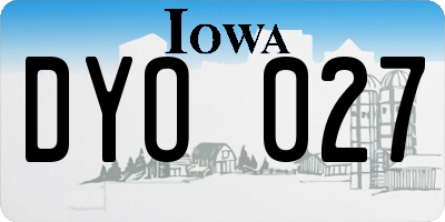 IA license plate DYO027