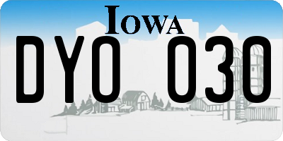 IA license plate DYO030