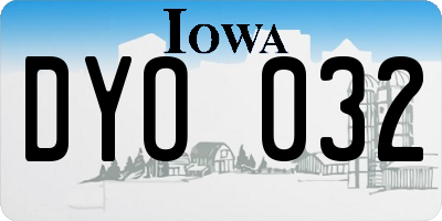 IA license plate DYO032