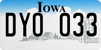 IA license plate DYO033