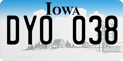IA license plate DYO038