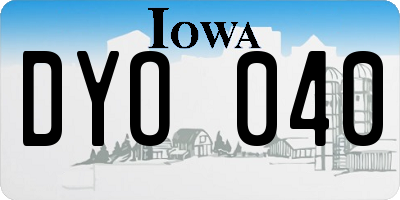 IA license plate DYO040