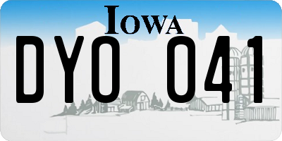 IA license plate DYO041