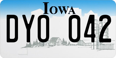 IA license plate DYO042
