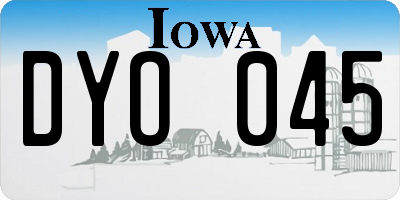 IA license plate DYO045