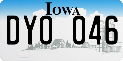 IA license plate DYO046