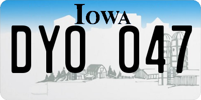 IA license plate DYO047