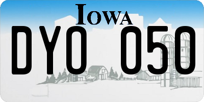 IA license plate DYO050