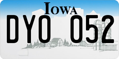 IA license plate DYO052