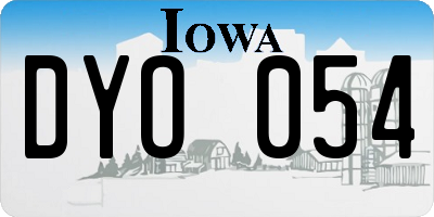 IA license plate DYO054