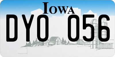 IA license plate DYO056