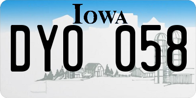 IA license plate DYO058