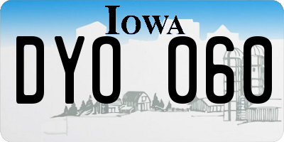 IA license plate DYO060