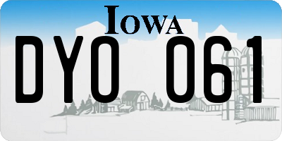 IA license plate DYO061
