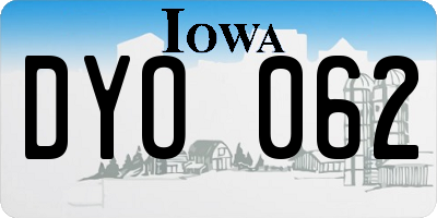 IA license plate DYO062