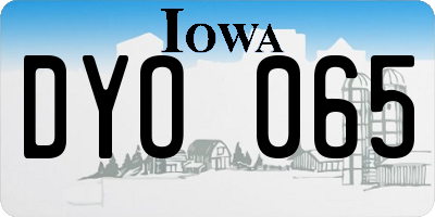 IA license plate DYO065