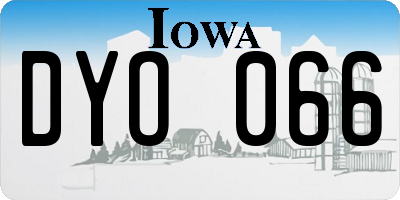 IA license plate DYO066