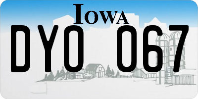 IA license plate DYO067