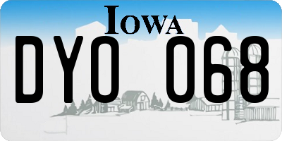 IA license plate DYO068