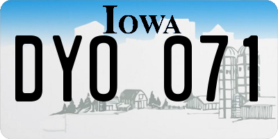 IA license plate DYO071
