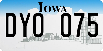 IA license plate DYO075