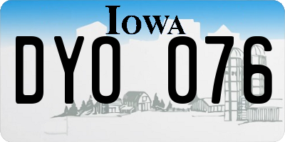 IA license plate DYO076