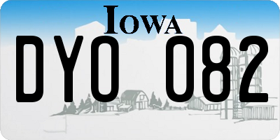 IA license plate DYO082