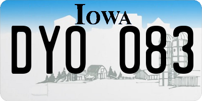 IA license plate DYO083