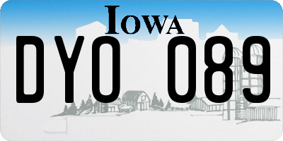 IA license plate DYO089