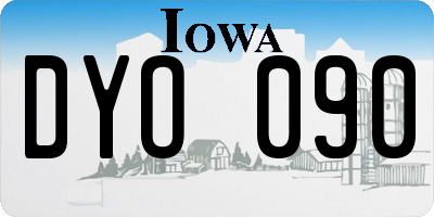 IA license plate DYO090