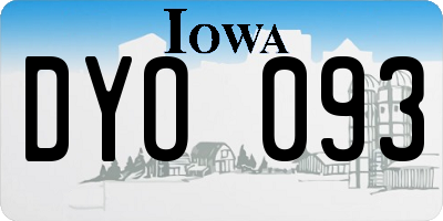 IA license plate DYO093