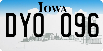 IA license plate DYO096