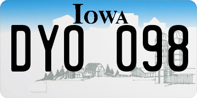 IA license plate DYO098