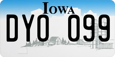 IA license plate DYO099